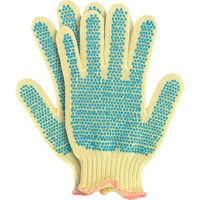 Gants en tricot avec pois, Taille Petit/7, Calibre 7, Rev&ecirc;tement PVC, Enveloppe en Kevlar, ANSI/ISEA 105 niveau 2 D. Morneault & Fils