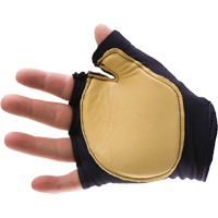 Gant antichoc sans doigts &agrave; prise d'outil, main droite, Taille T-petit, Paume Cuir fleur D. Morneault & Fils