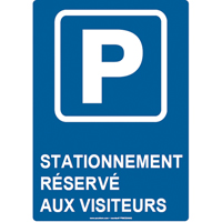 Reserved Parking Sign, 14" x 10", Aluminum, French with Pictogram D. Morneault & Fils