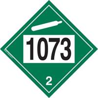 Plaque-&eacute;tiquette TMD 1073 pour gaz ininflammable oxyg&egrave;ne liqu&eacute;fi&eacute;, Plastique D. Morneault & Fils