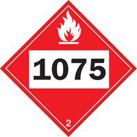 Plaque-&eacute;tiquette TMD 1075 pour gaz inflammable oxyg&egrave;ne liqu&eacute;fi&eacute;, Plastique D. Morneault & Fils