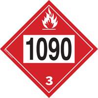Plaque-&eacute;tiquette TMD 1090 pour liquide inflammable ac&eacute;tone, Plastique D. Morneault & Fils