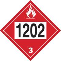 Plaque-&eacute;tiquette TMD 1202 pour liquide inflammable huile combustible, Plastique D. Morneault & Fils