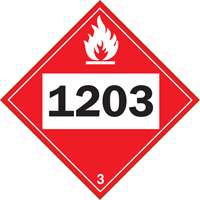 Plaque-&eacute;tiquette TMD 1203 pour liquide inflammable essence & essence-alcohol, Vinyle adh&eacute;sif D. Morneault & Fils