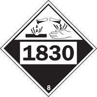 Plaque-&eacute;tiquette TMD 1830 pour mat&eacute;riaux corrosifs acide sulfurique, Plastique D. Morneault & Fils
