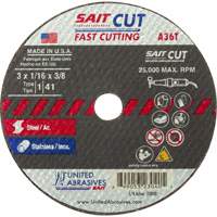 Cut-Off Wheel (A36T), 13" x 1/16", 3/8" Arbor, Type 27, Aluminum Oxide, 25000 RPM D. Morneault & Fils