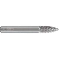 AllSteel Tapered Shape Carbide Burr, SG-5, 1/2" Dia., 1/4" Shank, 1" Depth of Cut D. Morneault & Fils