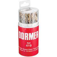Jobber Drill Bit Set, 19 Pieces, High Speed Steel D. Morneault & Fils