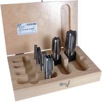 Jeu de tarauds pour tuyau conique 3180 1/8" - 1" NPT 6 mcx, Droit, Acier rapide D. Morneault & Fils