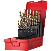 Jobber Length Drill Bit Set, 25 Pieces, High Speed Steel D. Morneault & Fils