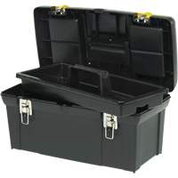 Coffre &agrave; outils avec plateau de s&eacute;rie 2000, 24" la x 11-1/4" p x 11" h, Noir/Jaune D. Morneault & Fils