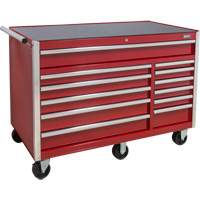 Chariot &agrave; outils industriel, 12 tiroirs, 56" la x 24-1/2" p x 38-1/8" h, Rouge D. Morneault & Fils