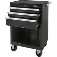 Industrial Tool Cart, 3 Drawers, 29-4/5" W x 21-1/5" D x 38-4/5" H, Black D. Morneault & Fils