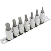 HSW3811M 7-Piece Metric 2" Long Hex Bit Socket Set, Hex, 3/8" Drive, 7 Pcs D. Morneault & Fils