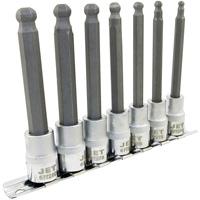 LHSW-3807M Metric 4" Long Ball Nose Socket Set, Hex Ball, 3/8" Drive, 7 Pcs D. Morneault & Fils