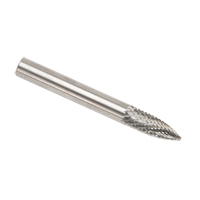 Solid Carbide Burrs - Tree Shape Pointed End, SG-1, 1/4" Dia., 1/8" Shank D. Morneault & Fils