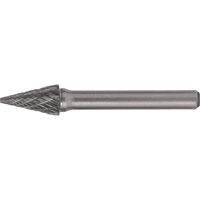 Solid Carbide Burrs - Pointed Cone Shape, SM-42, 1/8" Dia., 1/8" Shank, 7/16" Depth of Cut D. Morneault & Fils