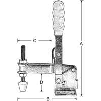 Vertical Hold-Down Clamps, 200 lbs. Clamping Force, Vertical D. Morneault & Fils