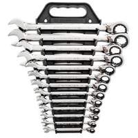 72-Tooth 12 Point Reversible Ratcheting SAE Wrench Set, Combination, 13 Pieces, Imperial D. Morneault & Fils