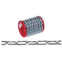 Straight Link Coil Chain, Low Carbon Steel, 2/0 x 120' (36.6 m) L, 520 lbs. (0.26 tons) Load Capacity D. Morneault & Fils