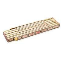 Red End&reg; Rule with Two 6" Slide Rule Extensions, 6' L, Wood, 1/16" Graduations D. Morneault & Fils