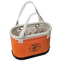 Hard-Body Oval Bucket, 14" L x 7" W x 10" H, Plastic, Orange D. Morneault & Fils