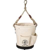 Tapered-Wall Bucket, 12" L x 9" W x 12" H, Canvas, Natural D. Morneault & Fils