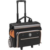 Tradesman Pro Rolling Tool Bag, Ballistic Polyester, 24 Pockets, Black/Orange D. Morneault & Fils