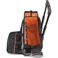 Tradesman Pro Rolling Tool Bag, Ballistic Polyester, 24 Pockets, Black/Orange D. Morneault & Fils