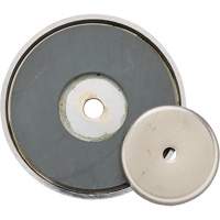Ceramic Shallow Pot Magnet, 1-3/8" Dia., 12 lbs. Pull D. Morneault & Fils