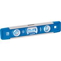 True Blue&reg; Torpedo Level, 9" L, Aluminum, 3 Vials, Magnetic D. Morneault & Fils
