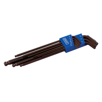 Extra Long Arm Ball Hex Key Set, 9 Pcs., Metric D. Morneault & Fils
