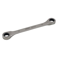 Double Box End Gear Ratcheting Wrench, 12 Point, 8 mm x 9 mm, Plain Finish D. Morneault & Fils