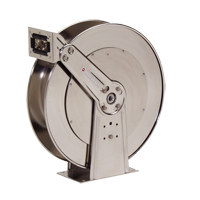 Stainless Steel Hose Reel, Single Hose, 10-1/2" W x 24" D x 25-3/8" H D. Morneault & Fils