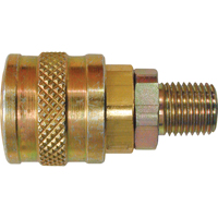 Quick Couplers - 1/4" Industrial, One Way Shut-Off - Automatic Couplers, Brass D. Morneault & Fils