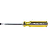 100 PLUS&reg; Standard Slotted Tip Screwdriver, 1/4" Tip, Square, 8-3/16" L, Plastic Handle D. Morneault & Fils