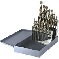 Jeu de forets m&eacute;triques courts DRILLCO, 19 morceaux, Acier rapide D. Morneault & Fils