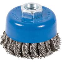 CK3201-SST Brosse boisseau &agrave; fils nou&eacute;s torsad&eacute;s en acier inoxydable, 3" dia. x 5/8"-11 arbre D. Morneault & Fils