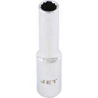Chrome Socket, 4 mm, 1/4" Drive, 12 Points, Deep D. Morneault & Fils