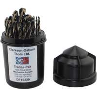 Two-Tone 29-Piece Mechanic's Drill Set, High Speed Steel D. Morneault & Fils