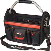 Porte-outils de 14" &agrave; dessus ouvert, Polyester balistique, Noir/Rouge D. Morneault & Fils
