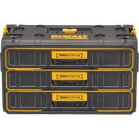 ToughSystem&reg; 2.0 Three-Drawer Unit, 21-4/5" x 12-3/10" x 12-3/5", Black/Yellow D. Morneault & Fils