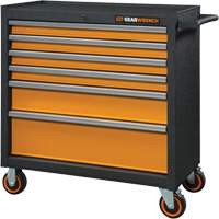 Armoire roulante pour outils s&eacute;rie GSX, 6 tiroirs, 36" la x 18-1/5" p x 37-2/5" h, Noir/Orange D. Morneault & Fils