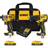 Brushless Compact Cordless 1/2" Hammer Drill & 1/4" Impact Driver Kit, Lithium-Ion, 20 V D. Morneault & Fils