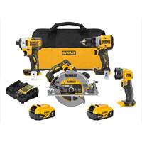 XR&reg; Brushless Cordless 4-Tool Combo Kit, Lithium-Ion, 20 V D. Morneault & Fils