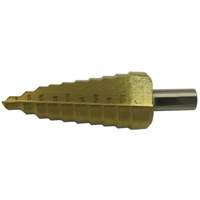 JET-KUT&reg; Super Premium 11-Step Step Drill, 1/4" - 1-3/8" , 7/8"/1"/1/4"/1-3/8"/1-1/8"/1-1/4"/13/16"/25/64"/35/64"/11/16"/1-7/32" Increments, High Speed Steel D. Morneault & Fils