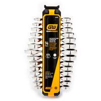 72-Tooth 12 Point Stubby Wrench Set, Ratcheting Combination, 14 Pieces, Imperial and Metric D. Morneault & Fils