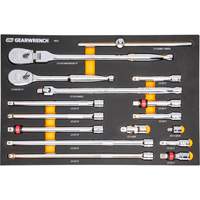 1/2" 90-Tooth Ratchet & Drive Tool Set with Foam Storage Tray D. Morneault & Fils