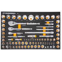 1/4", 3/8" & 1/2" 90-Tooth SAE/Metric Mechanics Tool Set with Foam Storage Tray D. Morneault & Fils
