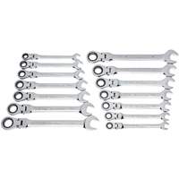 72-Tooth 12 Point Wrench Set, Flex Head/Ratcheting Combination, 14 Pieces, Imperial and Metric D. Morneault & Fils
